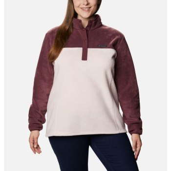 Columbia Benton Springs Half Snap Plus Size, Pullover Rosas Para Mujer | 396128-QZY